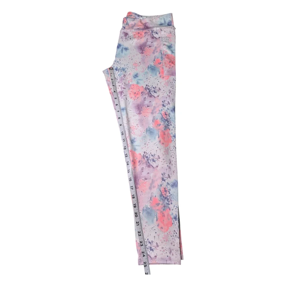 Athletic Works -Girls Leggings -Size XL 14-16-Multi Color Splatter - UPF 30 NWT